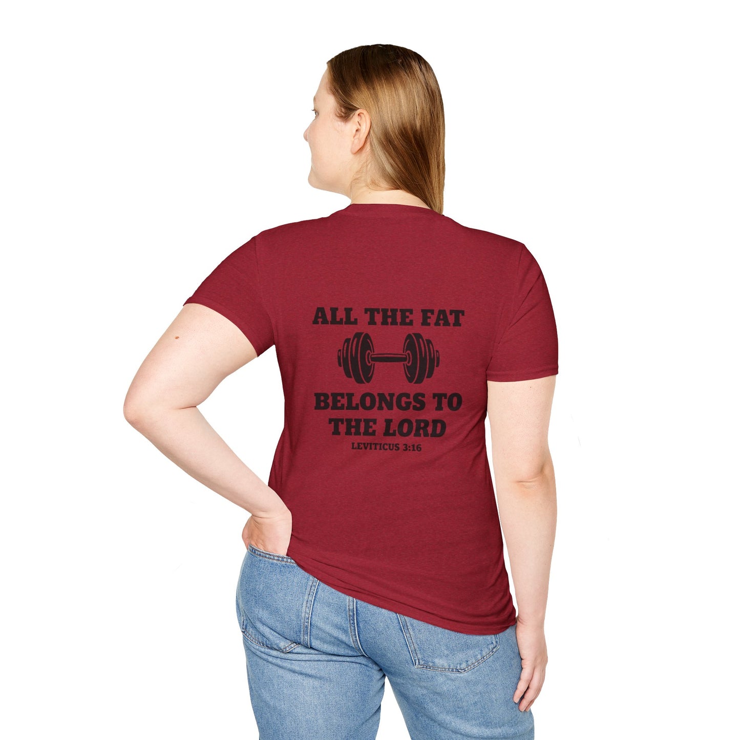 Religious Workout T-Shirt — “All The Fat Belongs To The Lord” Leviticus 3:16