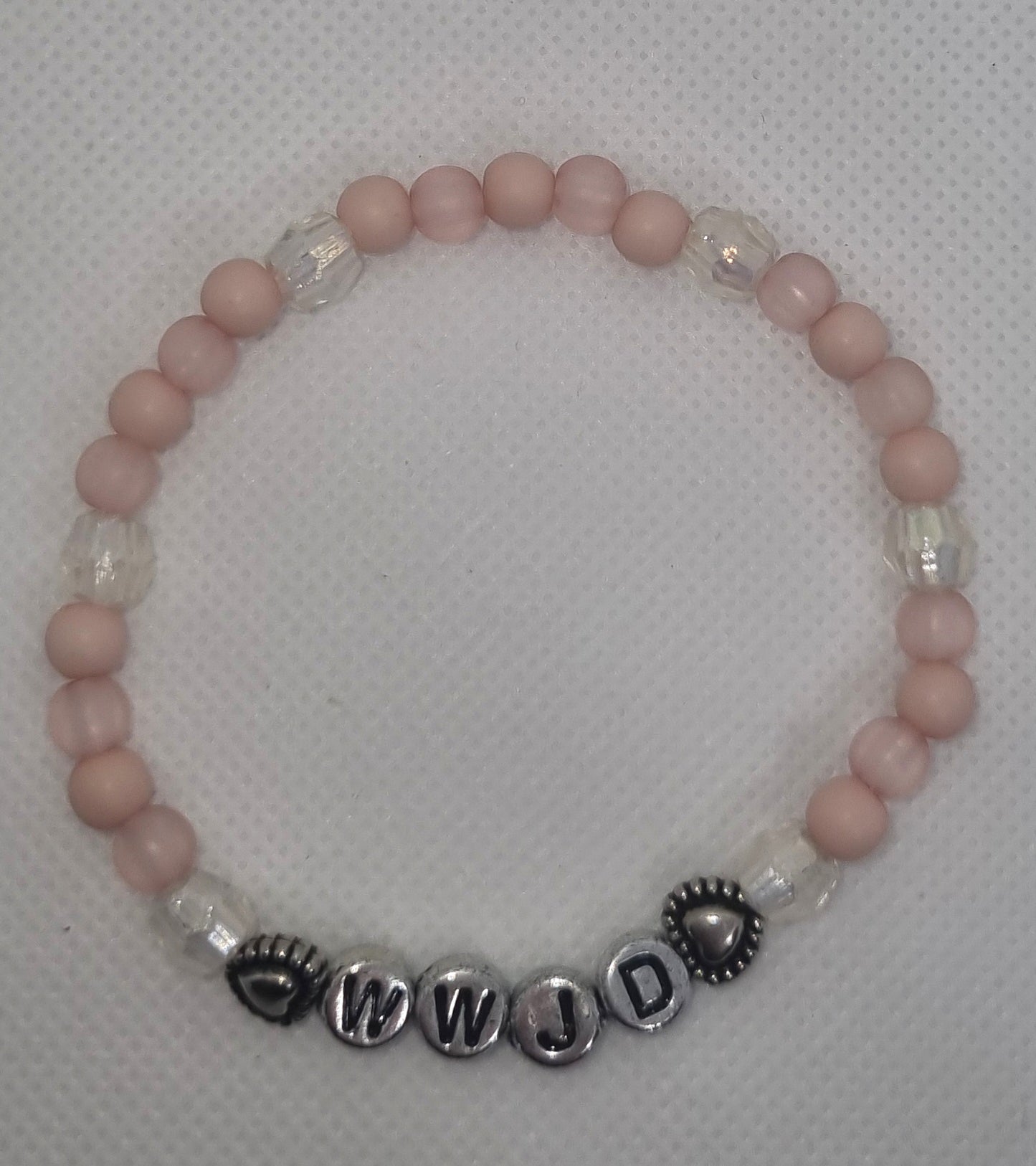 WWJD - Sparkle Silver Heart