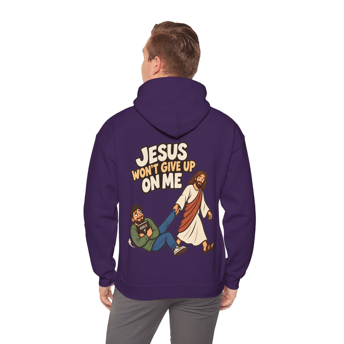 Jesus Won’t Give Up on Me Christian Hoodie - Men