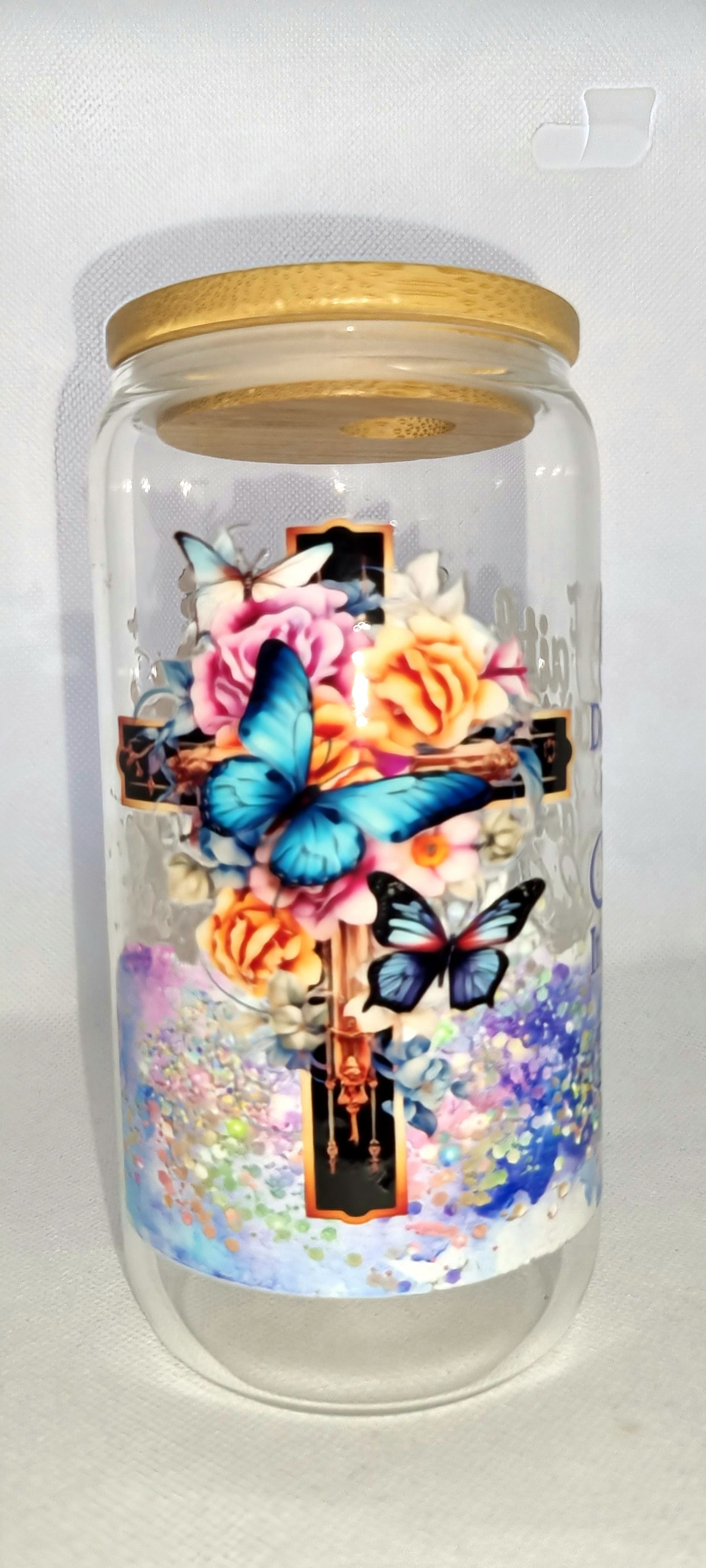 Faith Butterflies Mason Jar