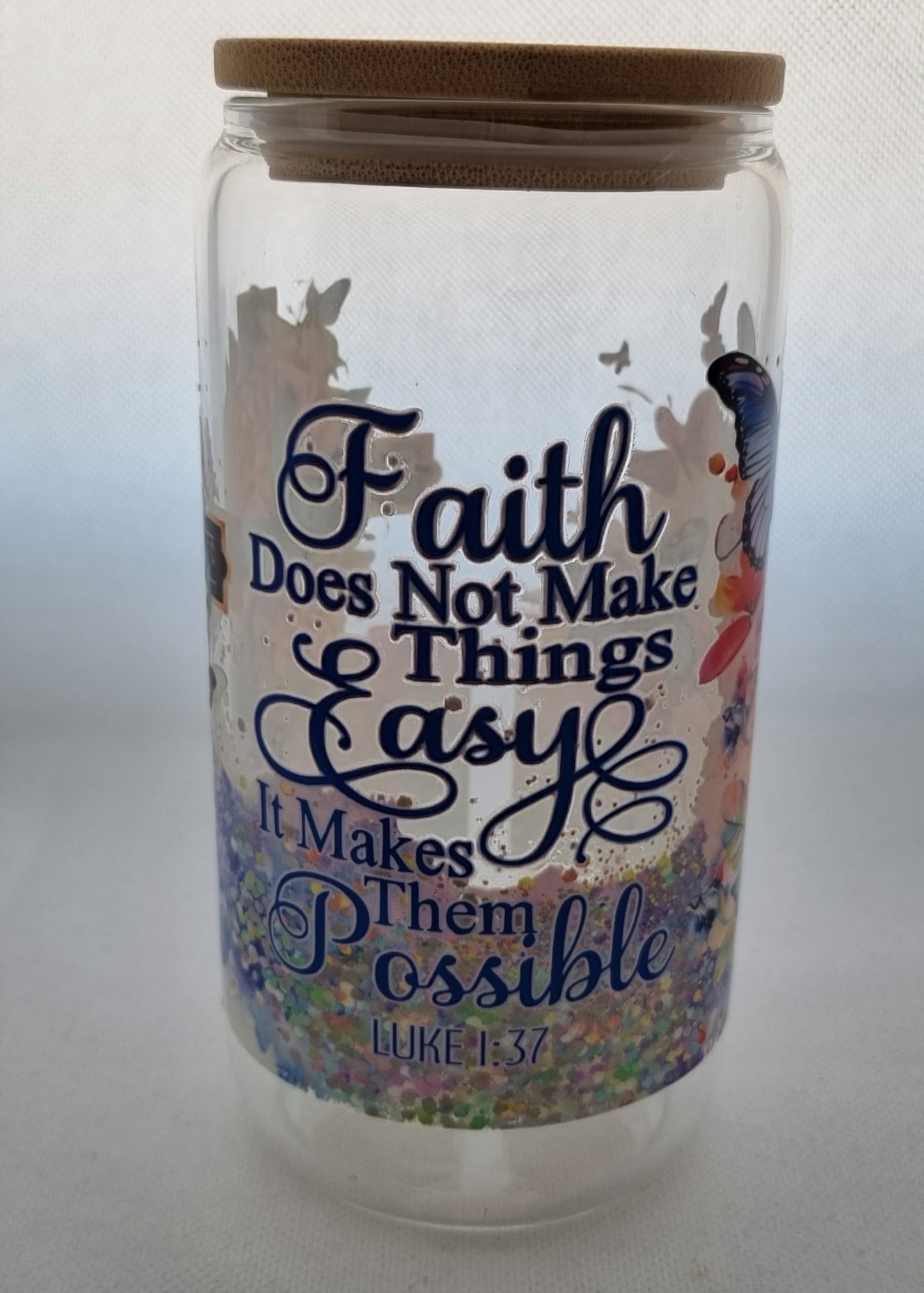 Faith Butterflies Mason Jar