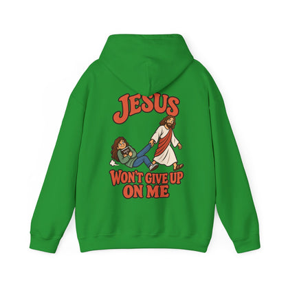 Jesus Won’t Give Up on Me Christian Hoodie - Women