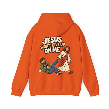 Jesus Won’t Give Up on Me Christian Hoodie - Men