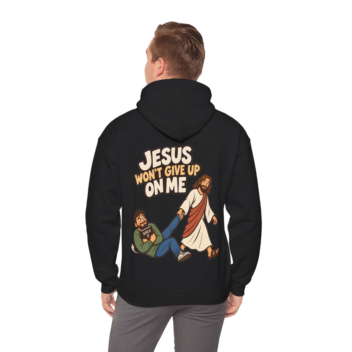 Jesus Won’t Give Up on Me Christian Hoodie - Men