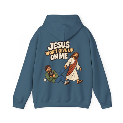 Jesus Won’t Give Up on Me Christian Hoodie - Men