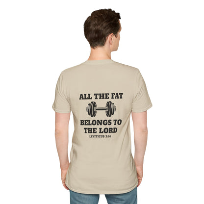 Religious Workout T-Shirt — “All The Fat Belongs To The Lord” Leviticus 3:16