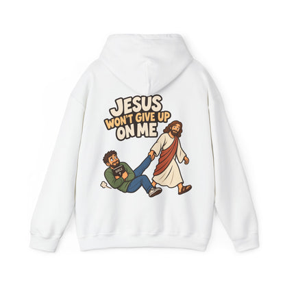 Jesus Won’t Give Up on Me Christian Hoodie - Men