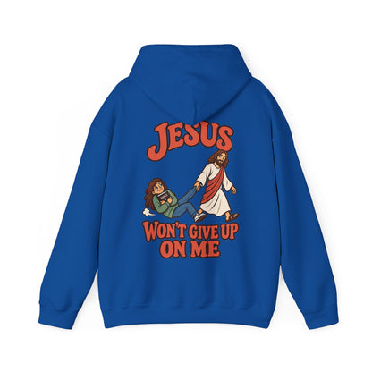 Jesus Won’t Give Up on Me Christian Hoodie - Women