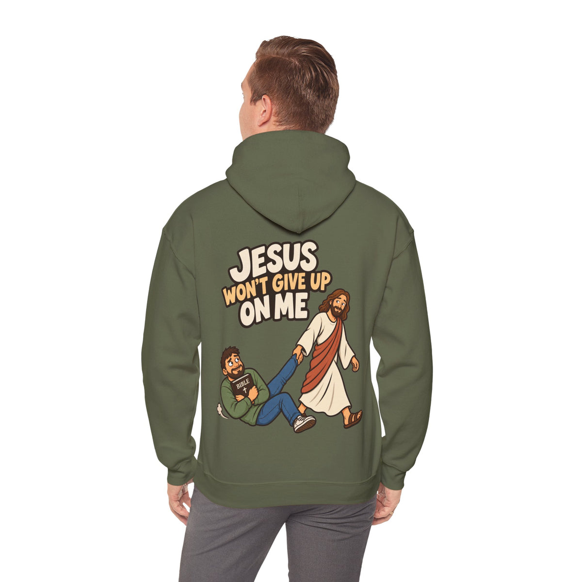 Jesus Won’t Give Up on Me Christian Hoodie - Men