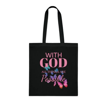 With God all Things are Possible Tote Bag