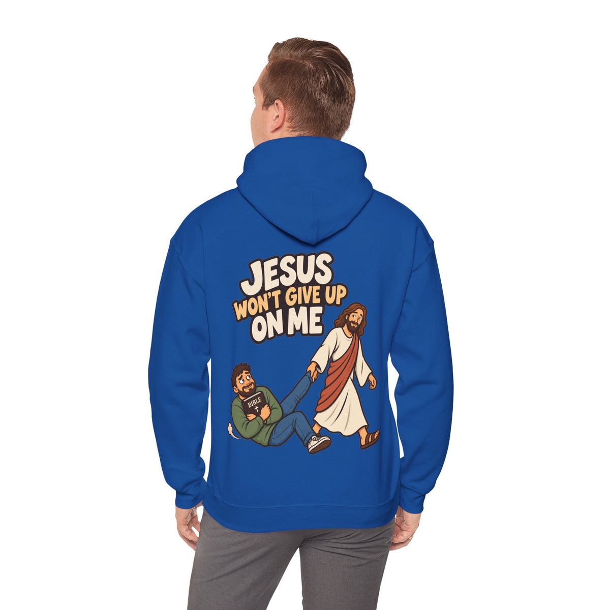 Jesus Won’t Give Up on Me Christian Hoodie - Men