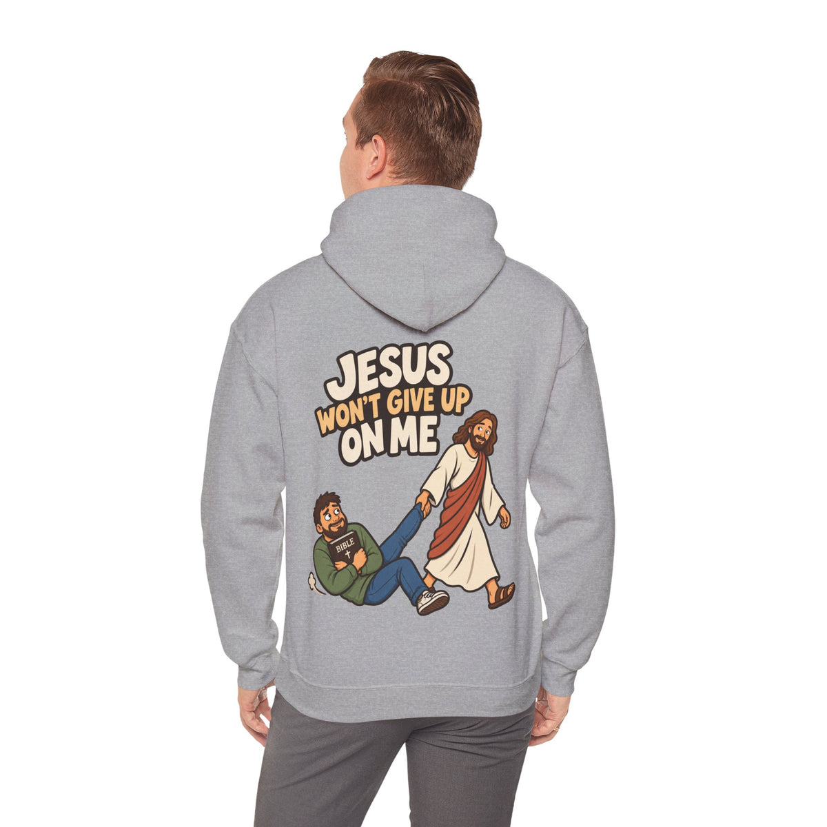 Jesus Won’t Give Up on Me Christian Hoodie - Men