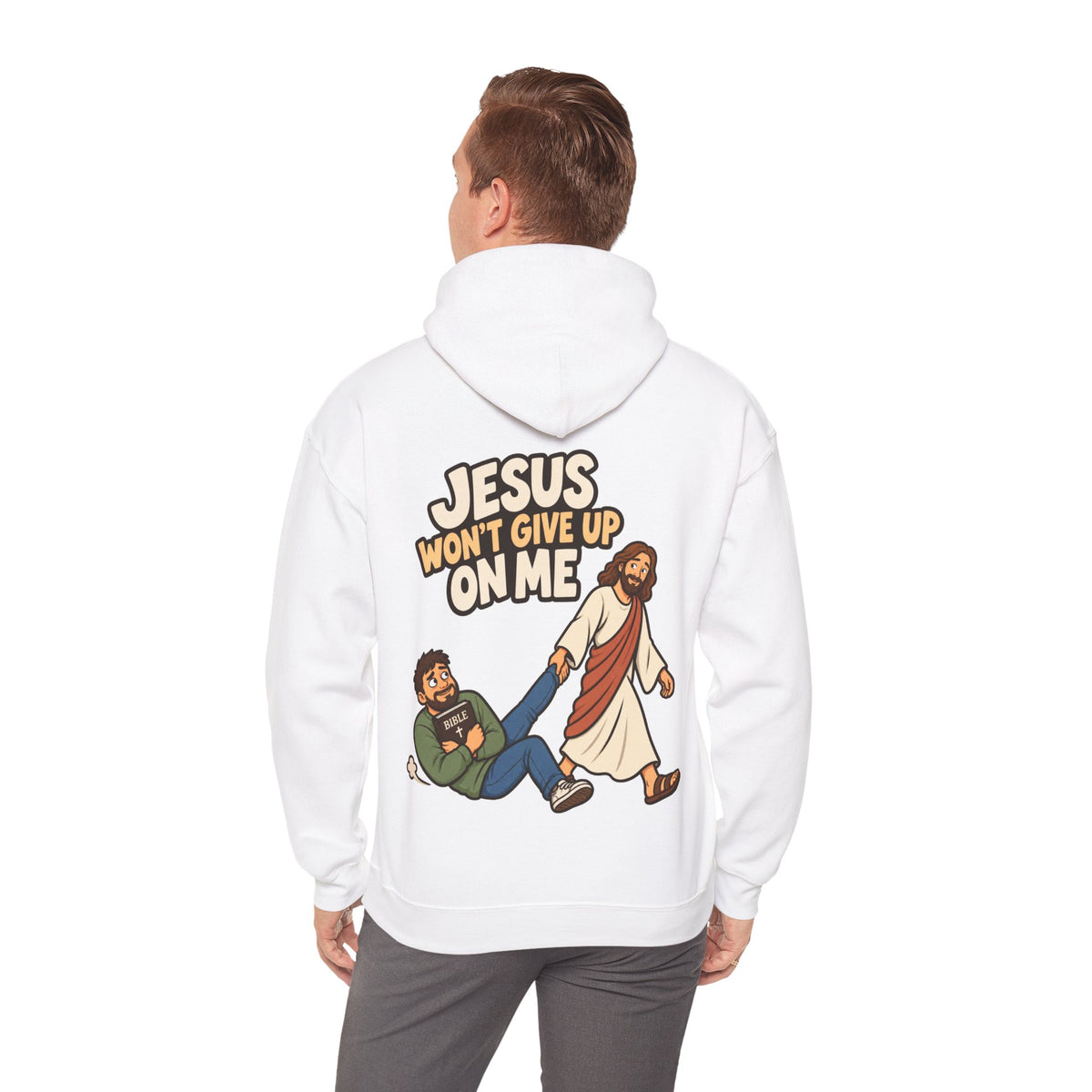 Jesus Won’t Give Up on Me Christian Hoodie - Men
