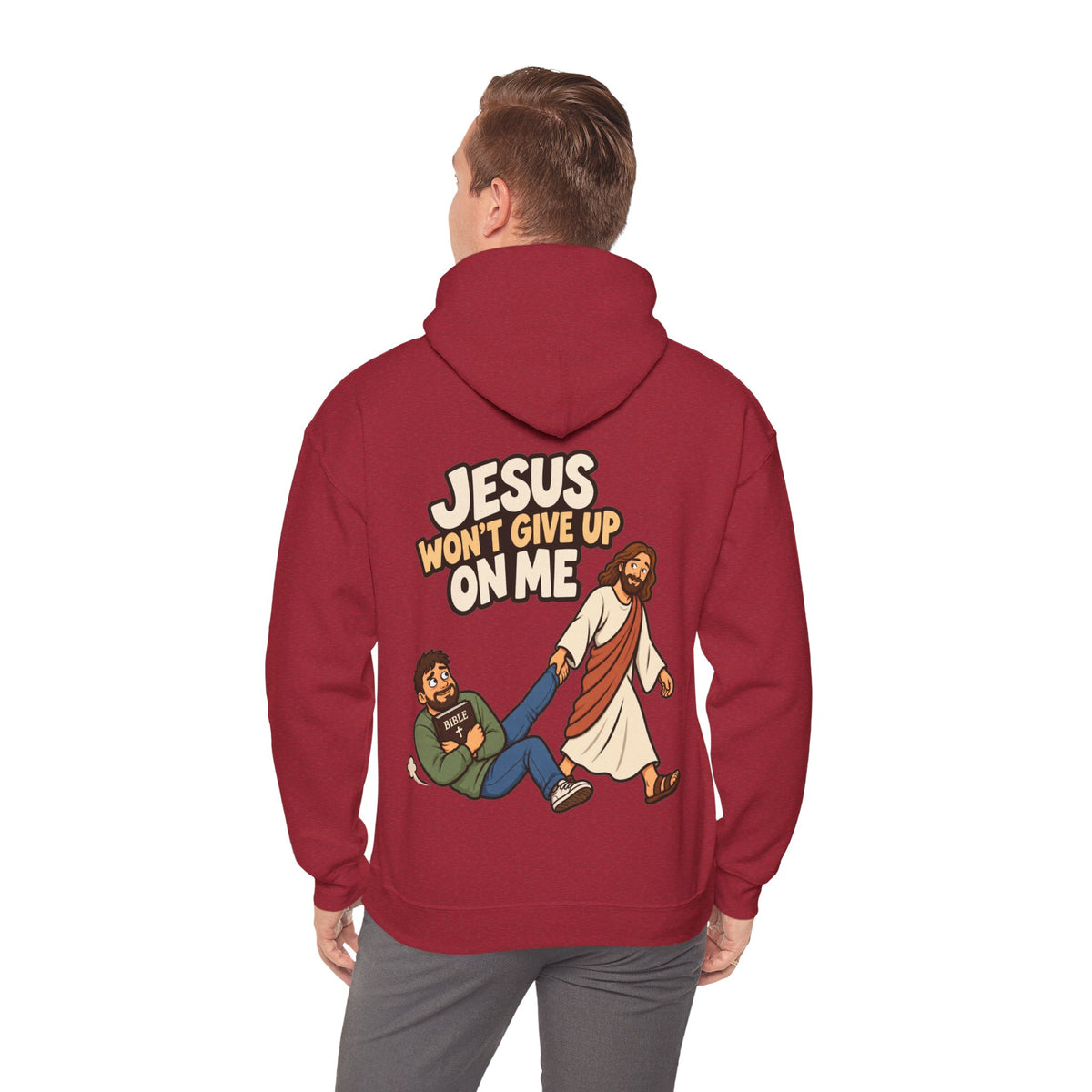 Jesus Won’t Give Up on Me Christian Hoodie - Men