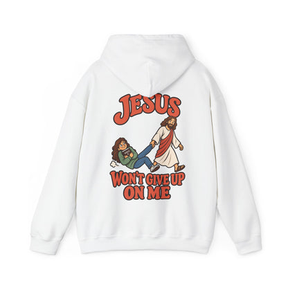 Jesus Won’t Give Up on Me Christian Hoodie - Women