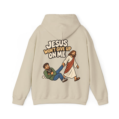 Jesus Won’t Give Up on Me Christian Hoodie - Men