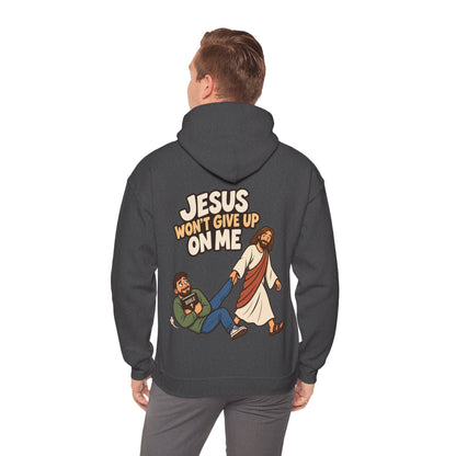 Jesus Won’t Give Up on Me Christian Hoodie - Men