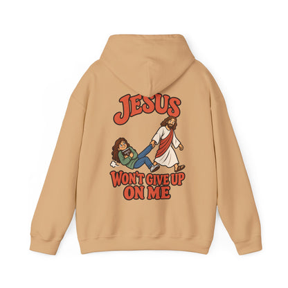 Jesus Won’t Give Up on Me Christian Hoodie - Women