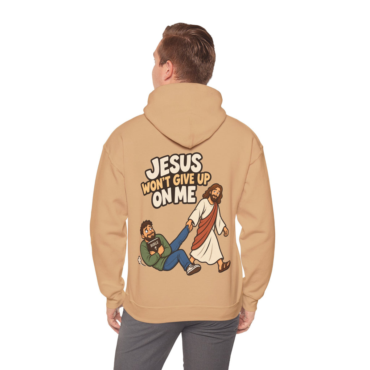 Jesus Won’t Give Up on Me Christian Hoodie - Men