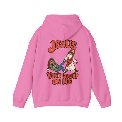 Jesus Won’t Give Up on Me Christian Hoodie - Women