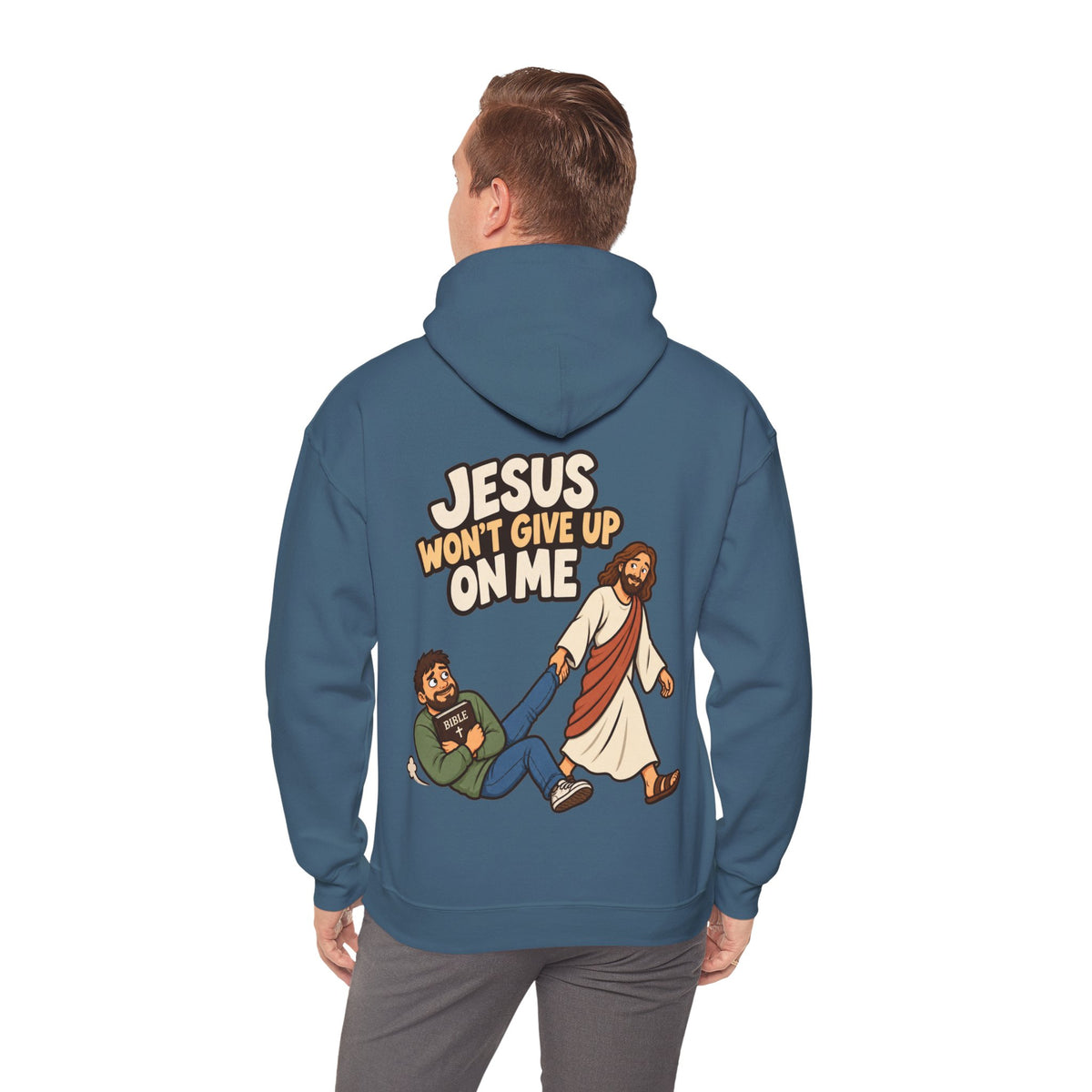 Jesus Won’t Give Up on Me Christian Hoodie - Men