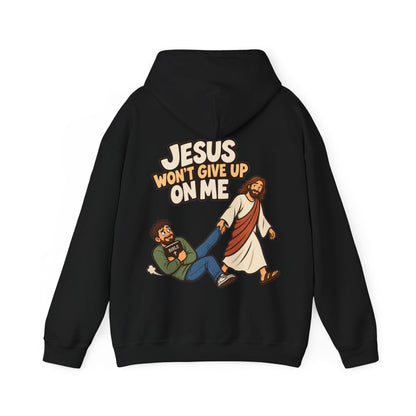 Jesus Won’t Give Up on Me Christian Hoodie - Men