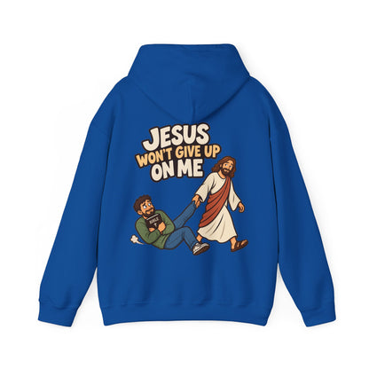 Jesus Won’t Give Up on Me Christian Hoodie - Men