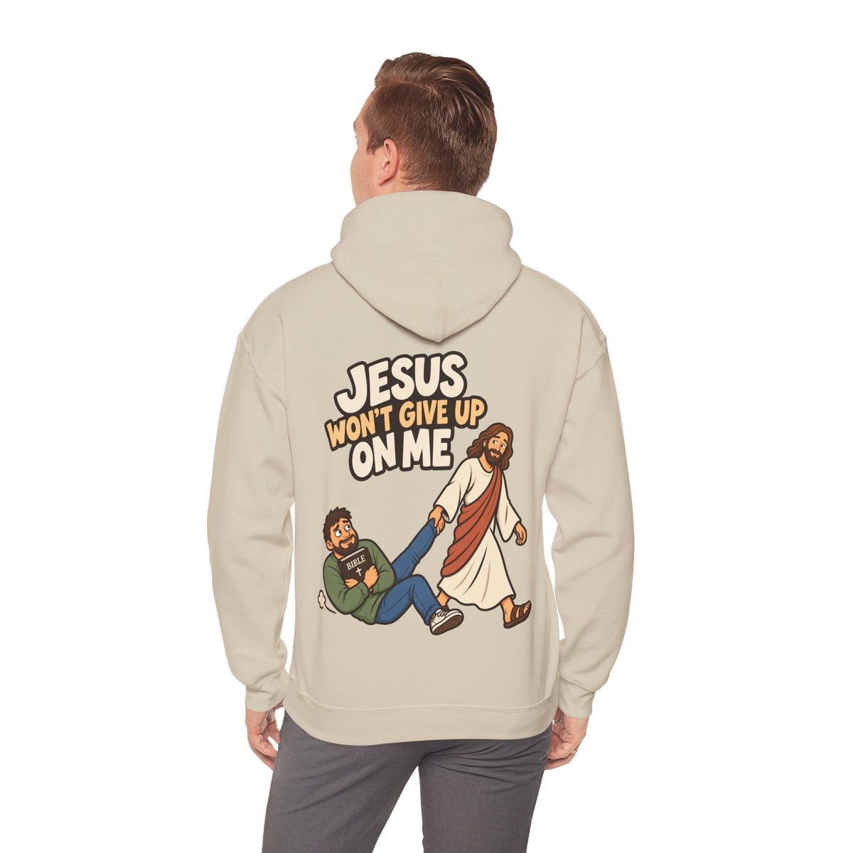 Jesus Won’t Give Up on Me Christian Hoodie - Men