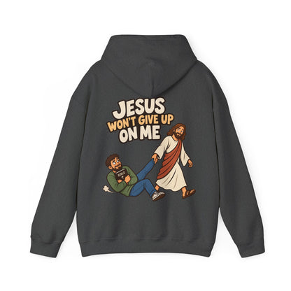Jesus Won’t Give Up on Me Christian Hoodie - Men