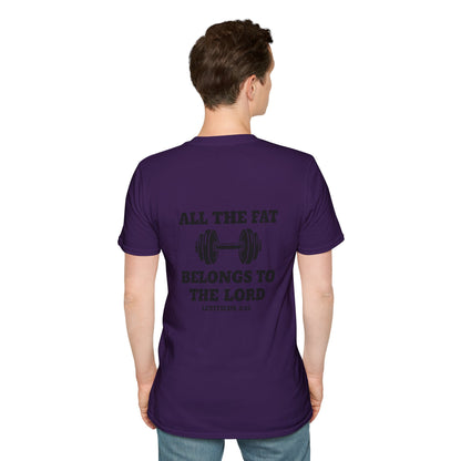 Religious Workout T-Shirt — “All The Fat Belongs To The Lord” Leviticus 3:16