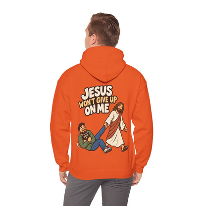 Jesus Won’t Give Up on Me Christian Hoodie - Men