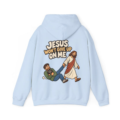 Jesus Won’t Give Up on Me Christian Hoodie - Men