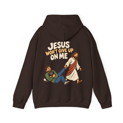 Jesus Won’t Give Up on Me Christian Hoodie - Men