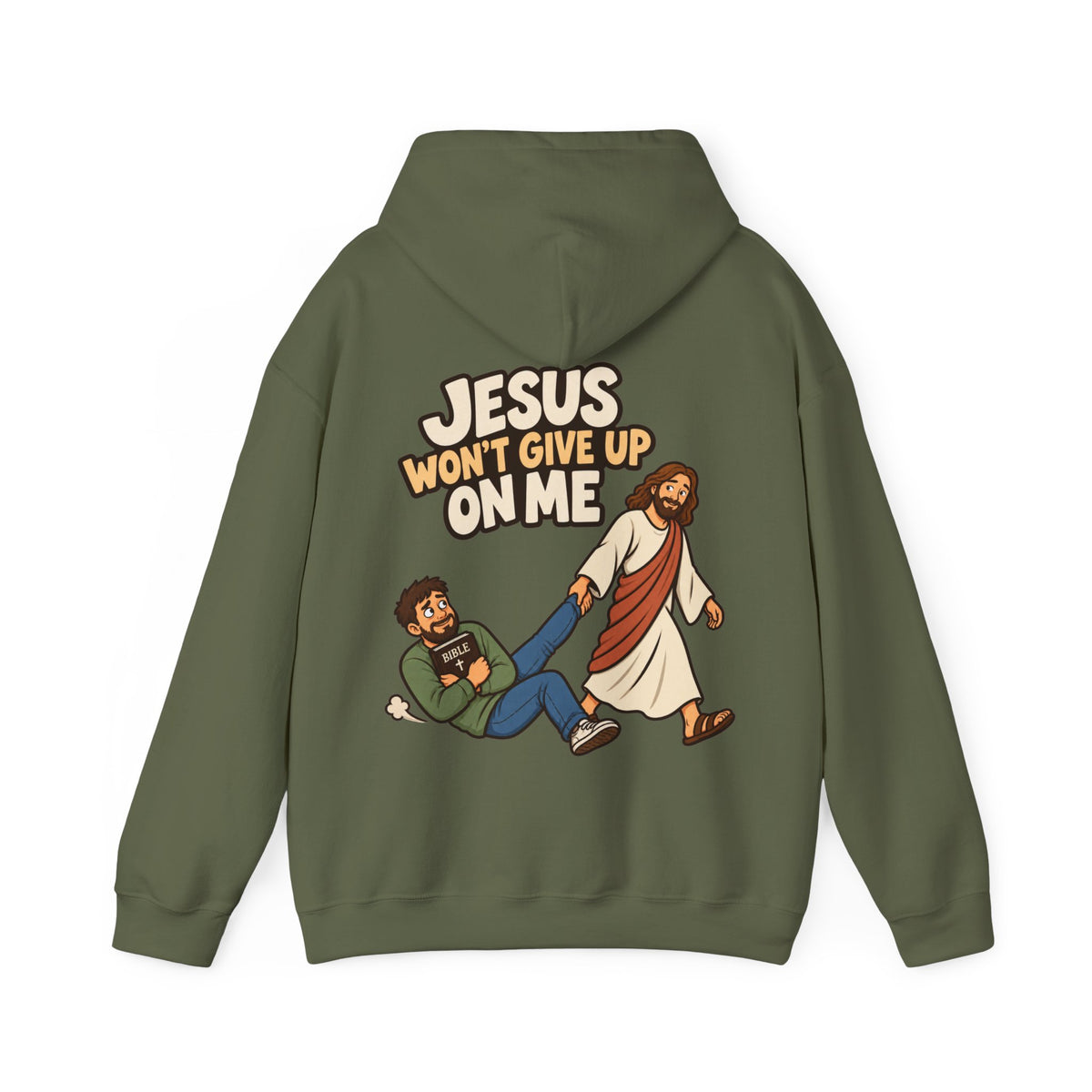 Jesus Won’t Give Up on Me Christian Hoodie - Men
