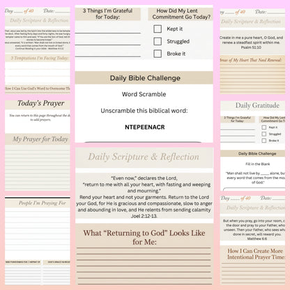 40 Day Lent Journal - Digital Download
