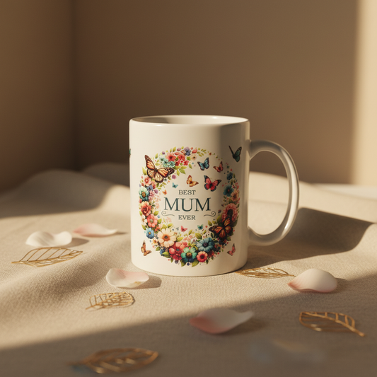 Butterfly Floral Mug - Premium