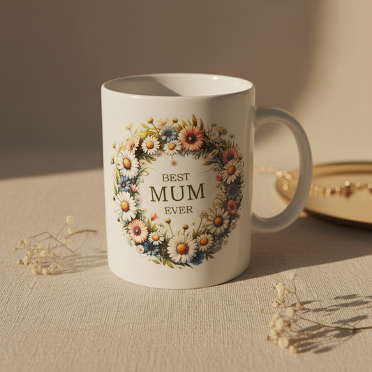 Daisy Wreath Mug - Premium