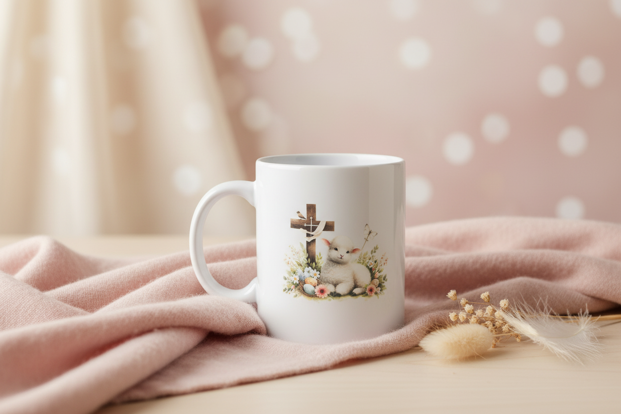 Easter Bunny with Cross Mug - Studio Style