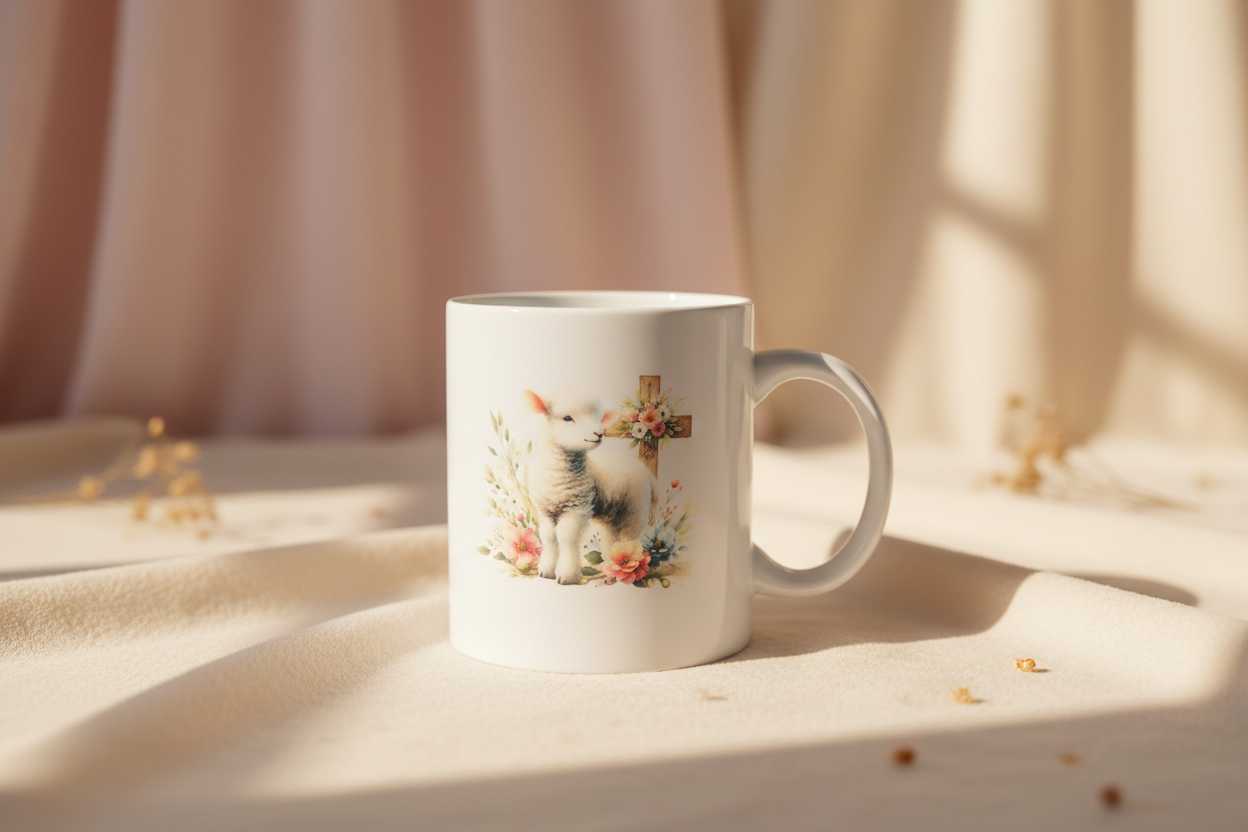 Easter Bunny with Cross Mug - Studio Style