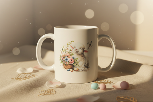 Easter Mug - Lamb with Studio Background