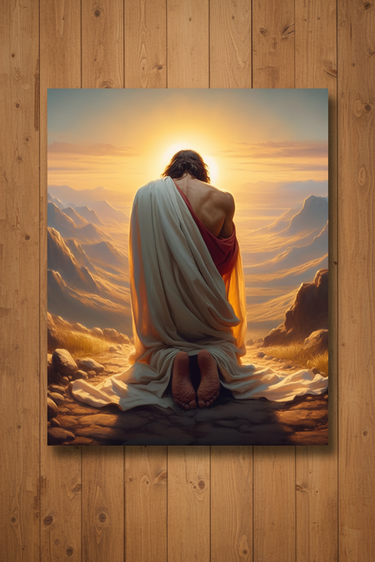 Jesus Painting - Wooden Background