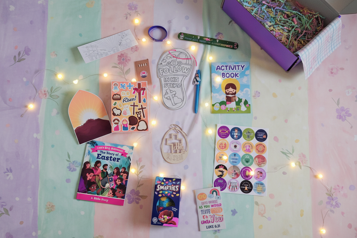 Kids Easter Bundle - Flat Lay Seamless Background