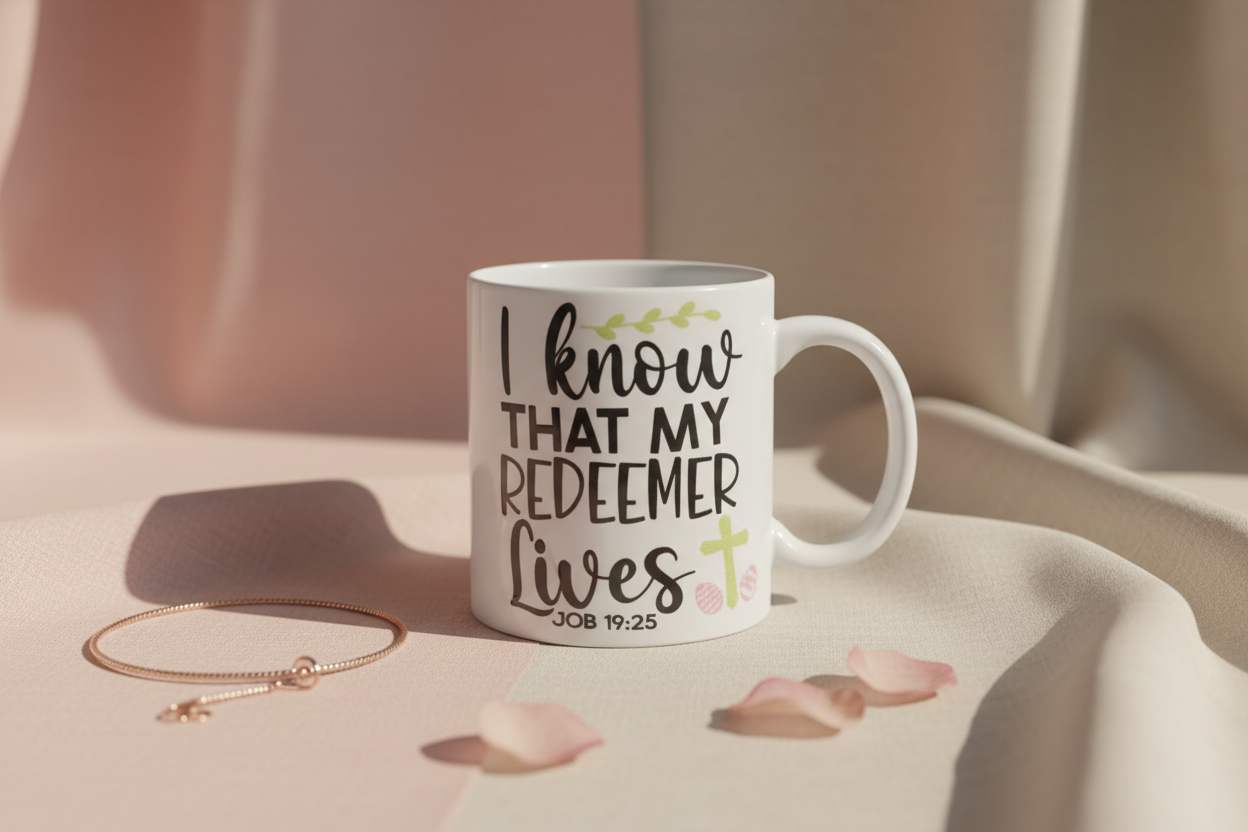 Redeemer Lives Scripture Mug - Studio Style