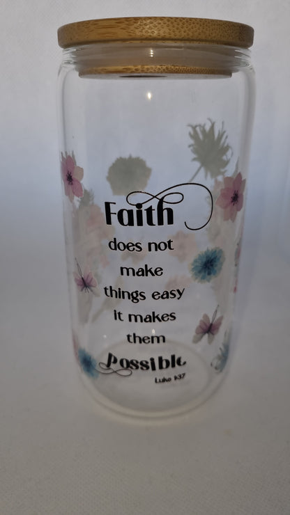 Pink & Blue Faith Mason Jar