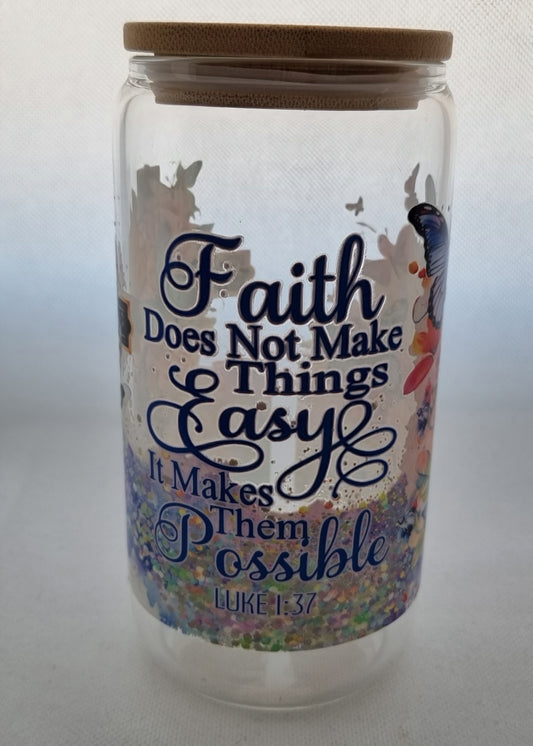 Faith Butterflies Mason Jar