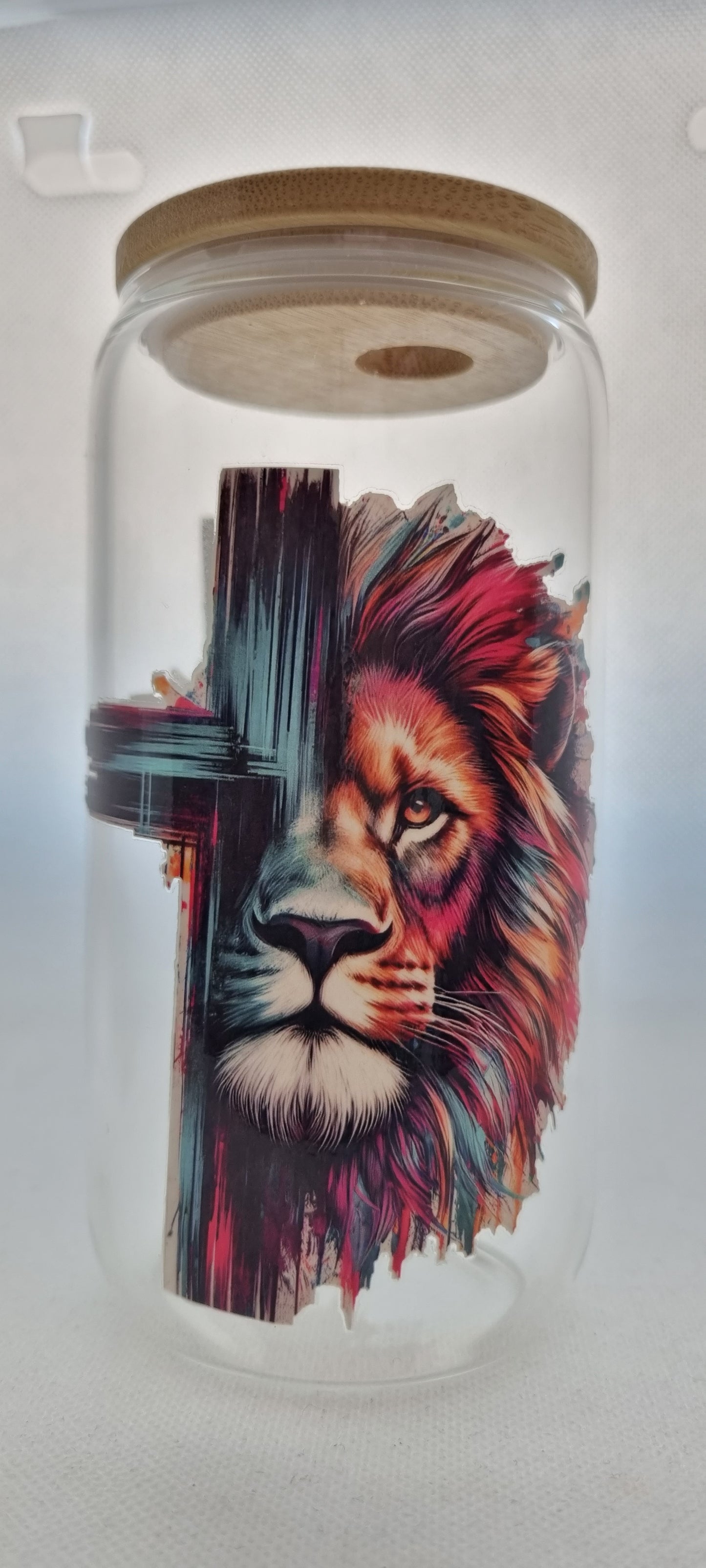 Lion & Cross Mason Jar